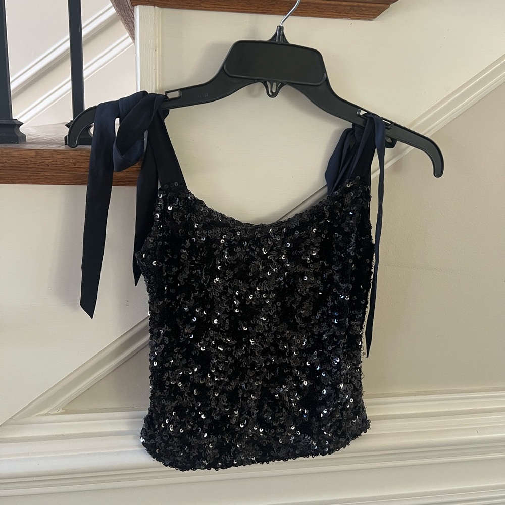FREE PEOPLE INTIMATELY Black Sequin Crop